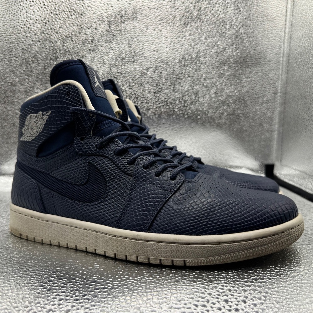 Size 9 Jordan 1 Nouveau Midnight Navy Mens Blue Good Snakeskin 819176-407